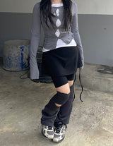 ゴープコアスパンデックスストラップスカートレギンス / Gorpcore spandex Strap Skirt Leggings