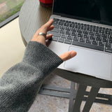 LMN ディープカシミヤハチカラーカーディガン