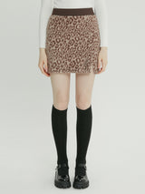 (SK-21556) LEOPARD SKIRT BROWN (6605636370550)