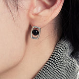 レクタングルUFOオニキスピアス