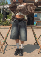 カルトワイドバーミューダデニムパンツ