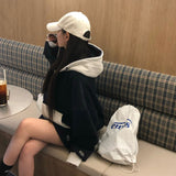 [BELLIDE MADE] ツートーンウールボクシーフードジップアップ