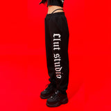 0 4 Big Logo String Joggers - BLACK (6626825797750)