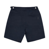 Aロゴ ピンタック カジュアルショートパンツ/A LOGO PIN TUCK CASUAL SHORT PANTS NAVY