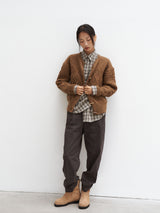 PIE WOOL CARDIGAN [ CINAMON ]