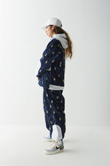 ロイヤルフリースフードジャケット / BSR2223FWJK103 ROYAL FLEECE HOODED JACKET MINI BEAR RABBIT NAVY