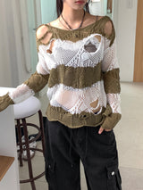 Bild Vintage Damage Stripe Long-Sleeved Knitwear