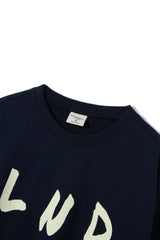"LND MàP" フロッキング スウェットシャツ / LND MàP Flocking Sweatshirt T72 Navy