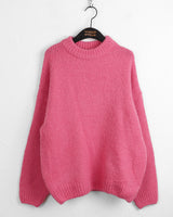 [Wool 10/6color] タムタムコージービビッドラウンドルーズフィット長袖ニット