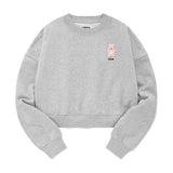 ウィティーバニークロップ丈スウェットシャツ／WITTY BUNNY CROP SWEATSHIRT [MELANGE GRAY]