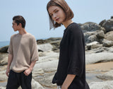 【OUTLET】オーバーサイズフィッシュネットディテールSSセーター BLACK