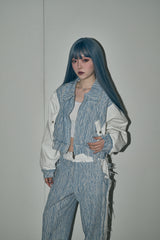 ジャカードデニムパンツ / jacquard denim jp - white