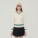 Line ribbed collar knit_CREAM (6658452717686)