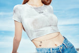 HIDE Logo Chain Crop Top (Light Grey) (6570973823094)