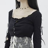 Jellyo Sleeve Slit String Cardigan