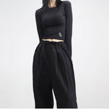 [NONCODE] New Dell Embroidery Crop T-shirt