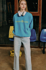 ベーシックラインロゴスウェットシャツ・ブルー［ユニセックス］/ Basic Line Logo Unisex Blue Sweat Shirt