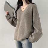 Mio Alpaca V-neck Oversized Fit Knitwear (8 colors)