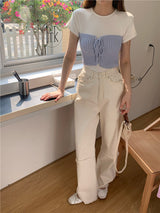 レイヤードニットチューブトップ / layered knit tube top