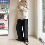 ロングレイヤードUネックタンクトップTシャツ