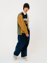ロゴコットンスーパーワイドパンツ / BSR2223FWPT006 LOGO COTTON SUPER WIDE PANTS NAVY