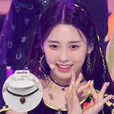 Burgundy Heart Earring and Choker Set