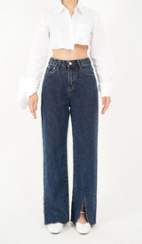 ワイドフィットスリットデニムパンツ / WIDE FIT SLIT DENIM PANTS [16627]