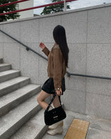 Leather cargo skirt pants