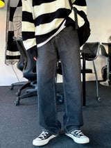 バルカンワイドデニムパンツ/BALCAN WIDE BLACK DENIM PANTS(ONE COLOR)