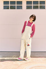 KIRSH X MISAKI KAWAI HAND DRAWING OVERALL PANTS [IVORY]