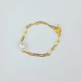 Fresh water pearl toggle bracelet (2COL) (6655051563126)
