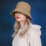 Herringbone label bucket hat BEIGE