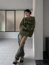 (UNISEX)ウェーブカットワイドデニム