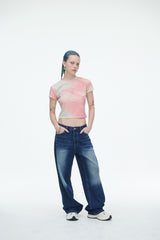 オーバーザレインボーシャーベットクロップ半袖Tシャツ / Over The Rainbow Sherbet Crop T no.1