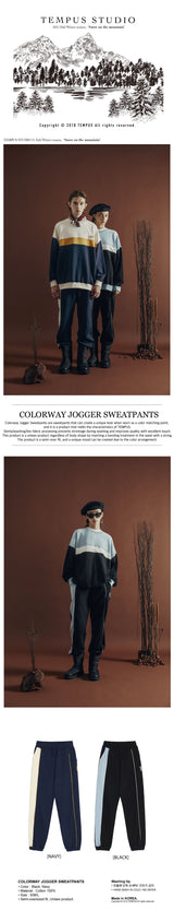 カラーウェイジョガースウェットパンツ / COLORWAY JOGGER SWEATPANTS [BLACK]