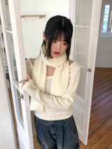 [Wool 20] Baffe Bubble Deep Unneck Knit Scarf Set