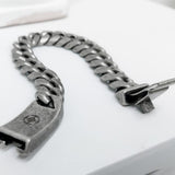 [BLESSEDBULLET]STEEL LINE CRUVE CHAIN BRACELET_ANTIQUE SILVER/ANTIQUE GOLD (6563026436214)