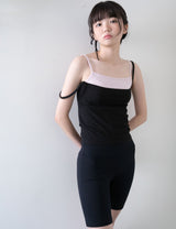 TWO-TONE SLEEVELESS TOP (PINKBLACK)