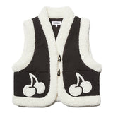 チェリーファーパディングベスト / CHERRY FUR PADDING VEST [BLACK]