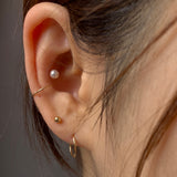 14Kゴールドスワロフスキーパールピアス/14K Gold Swarovski Pearl Piercing (bar 6mm / pearl 5mm)