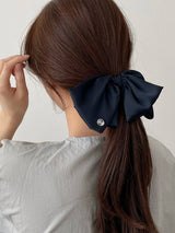 カメオビッグラッフルリボンヘアバレッタ