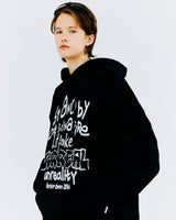 オーバーサイズタイポフーディー/OVER SIZE TYPO HOODIE-BLACK