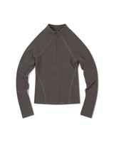FLEECE CROP HALF ZIPUP (CHARCOAL)