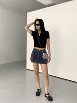 オッターオールインワンブックレットホルタースリーブレス半袖カーディガン/ Otter all-in-one booklet halter sleeveless knit short-sleeved cardigan