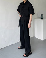 リネンショートスリーブボックスシャツ / ECT linen short-sleeved box shirt (4 colors)