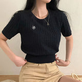 モアツイストラウンド半袖ニット