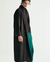 UNISEX FAKE NUBUCK MAXI COAT M - DARK BROWN (6636063096950)