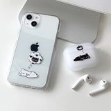 Black - Miss you Somecat Couple AirPods Case_matt