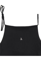 アンバランスホルターノースリーブ / UNBALANCED HALTER SLEEVELESS (BLACK)