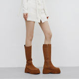 Sophie Velvet Square Long Boots